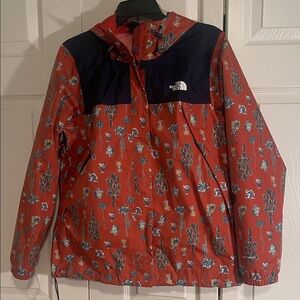 The North Face Antora Jacket With Cactus Print Red Hooded Full Zip